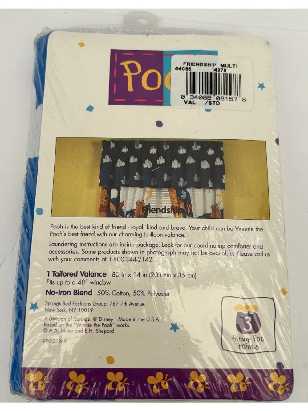 Vintage Winnie the Pooh Baby Nursery Cloud Sky Valance Friendship 80x14